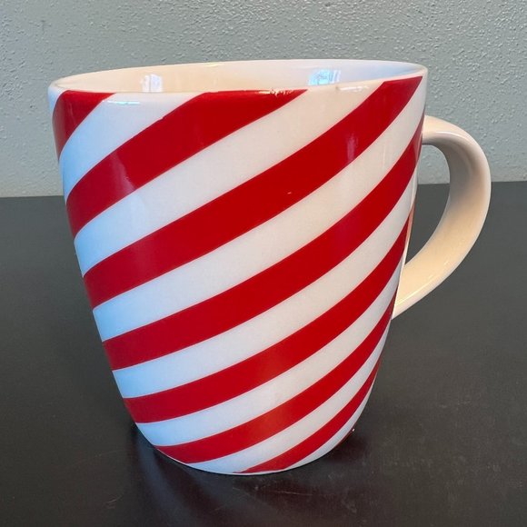 STARBUCKS Peppermint Red & White Striped Logo Coffee Mug - Picture 4 of 9